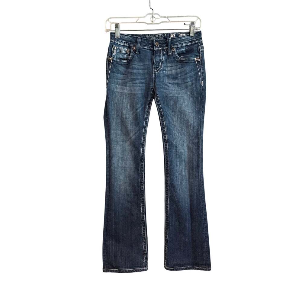 Miss Me Girls Jeans Size 16 Bootcut Blue Wash Stretch Denim Western JK5369B9